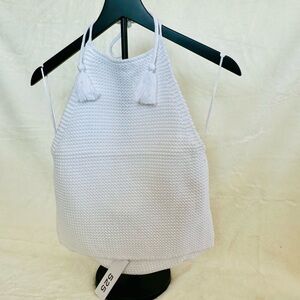 White Crochet Halter Top